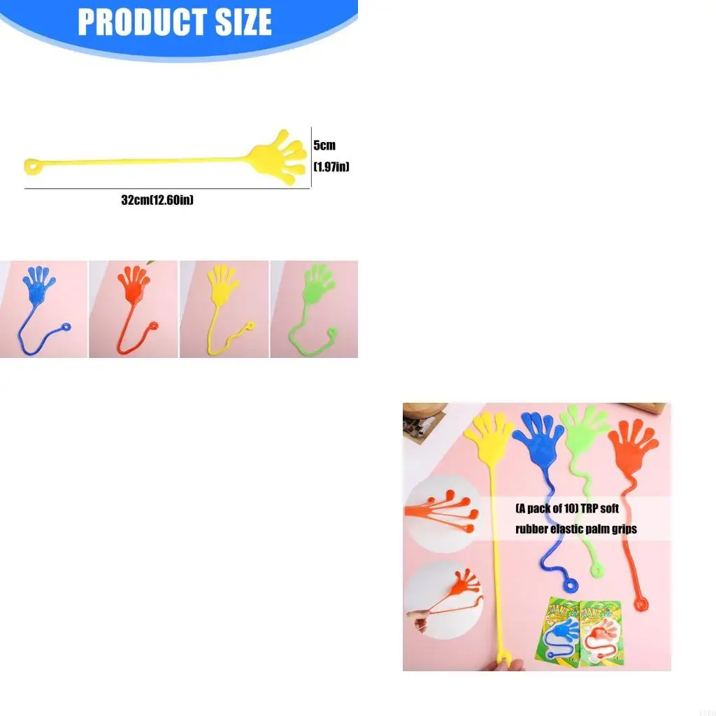 

10 Pieces Soft Stretchy Hand Shapes Safe Travel Toy For Kids Sensory Play L8RB