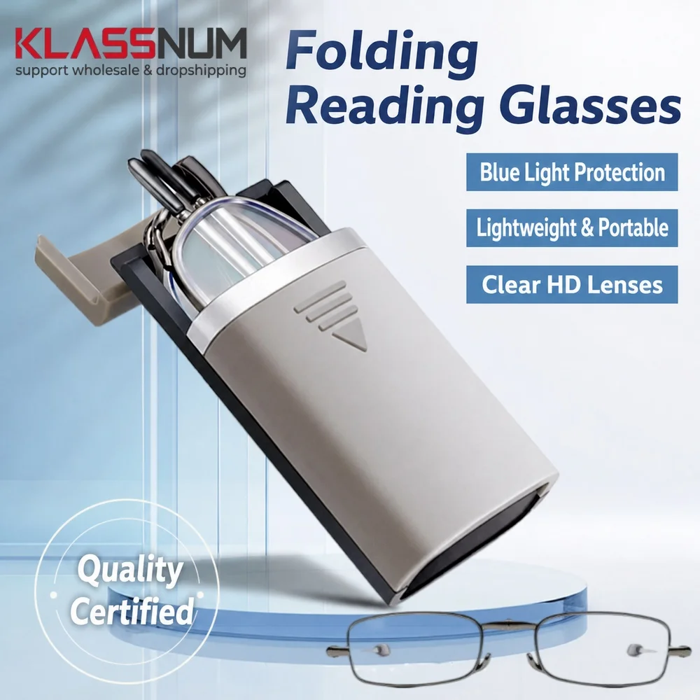 Light Folding Reading Glasses With Case Portable Anti Blue Light Eyeglasses Presbyopia Hd Anti-Fatigue Eyewear For Men Women