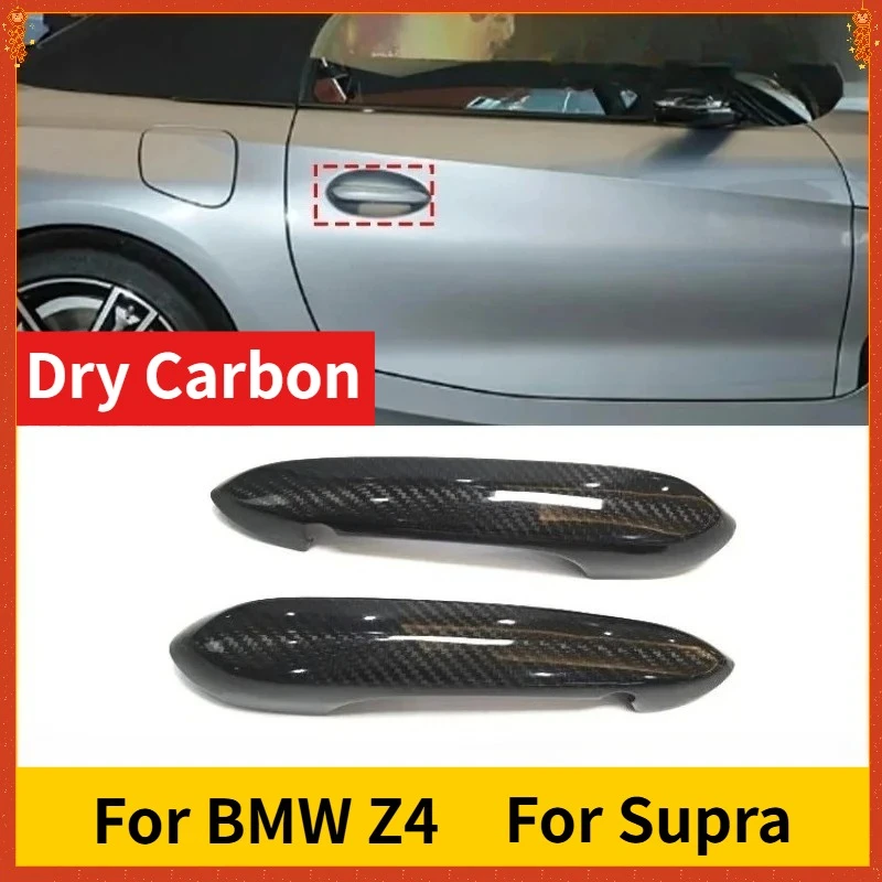 

For BMW Z4 19-24 For Toyota Supra 19-2023 Bull Demon King Real Dry Carbon Fiber Door Handle Cover Exterior Body Kit Modification