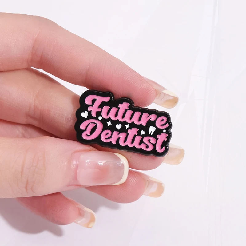 Teeth Pines Lapel Badges Funny Jewelry Gift for Dental Student Friends Dental Babe Enamel  Brooch Custom Protect