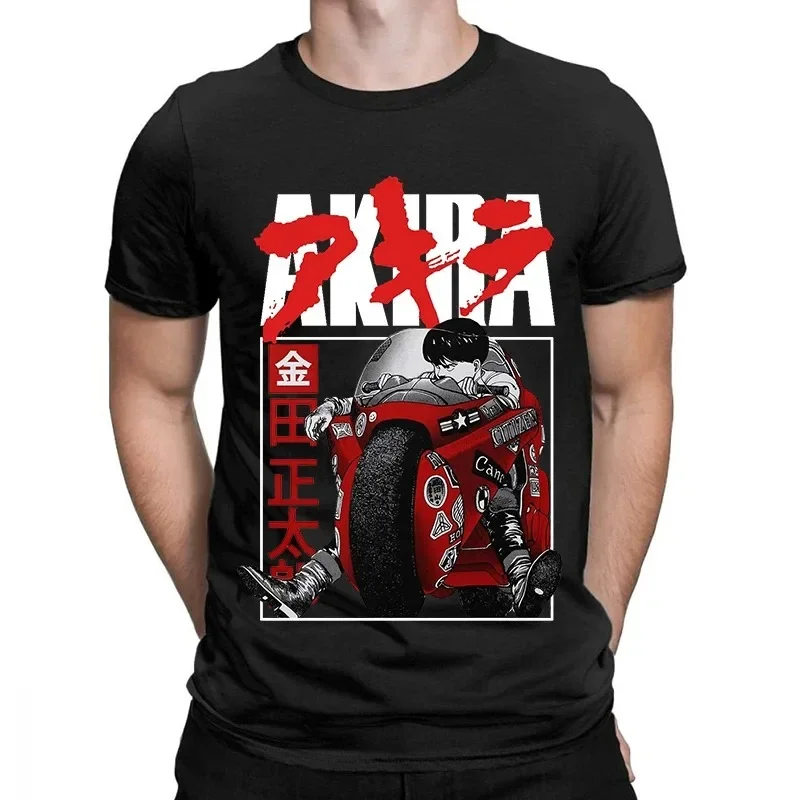 

Japan Vintage Manga Tops Men Harajuku Fashion Neck Tee Summer Streetwear Casual Akira Anime Round Neck Collar Graphic T Shirts
