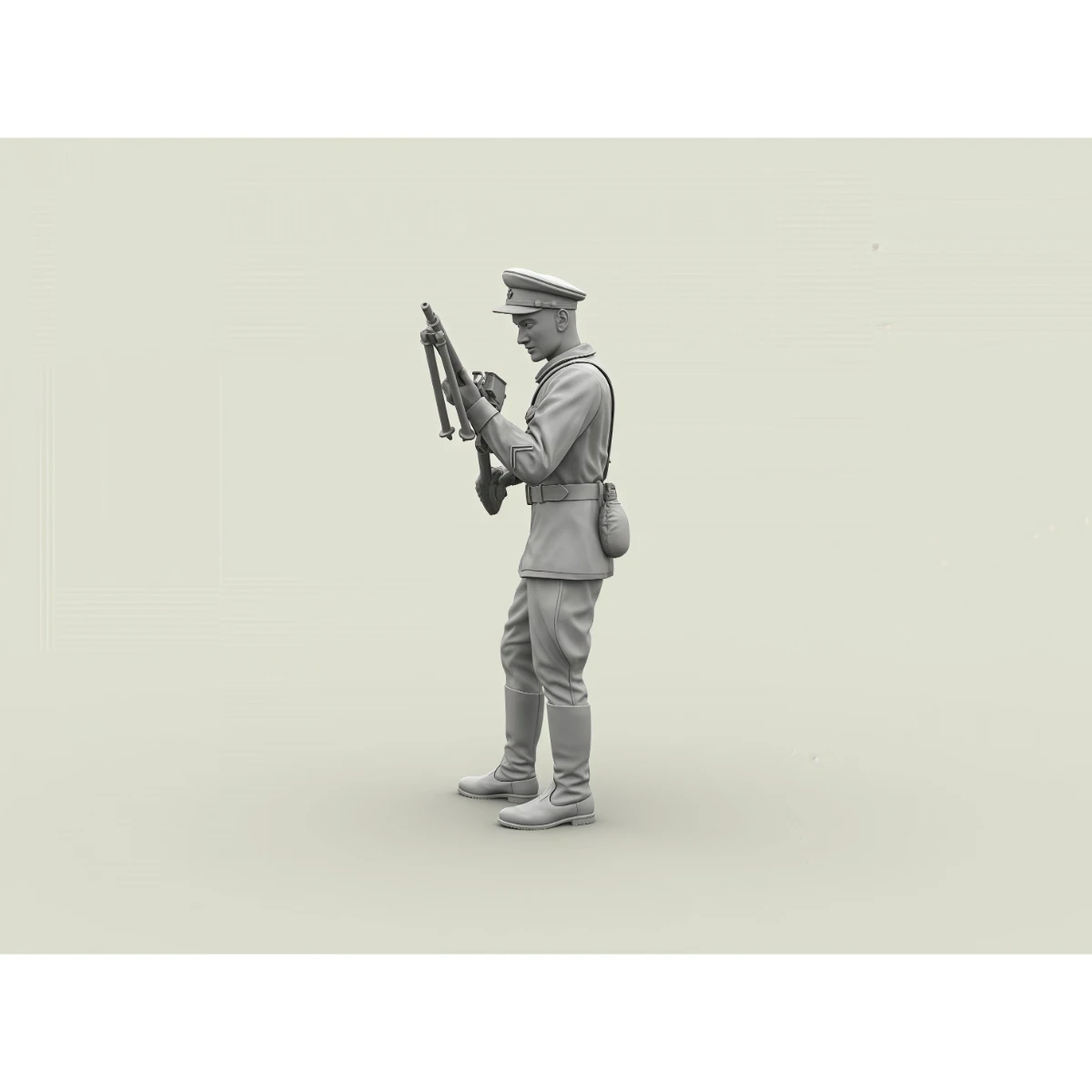 

1/35 Resin Unpainted Model Kit, Red Army Lieutenant Holding Light Machine Gun, Unassembled and Unpainted GK