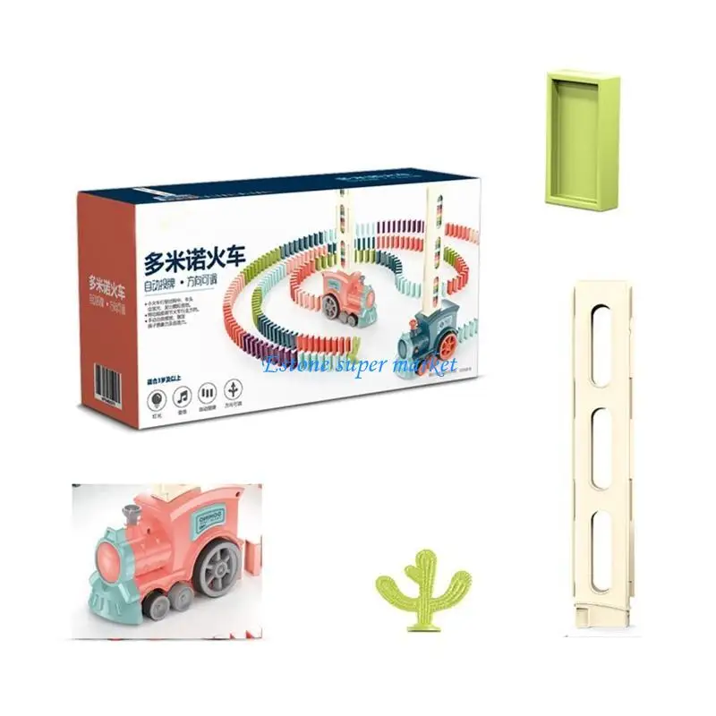 

090B Cartoon Train Toy Electric Locomotive for w/ Colorful Bricks Children Gif