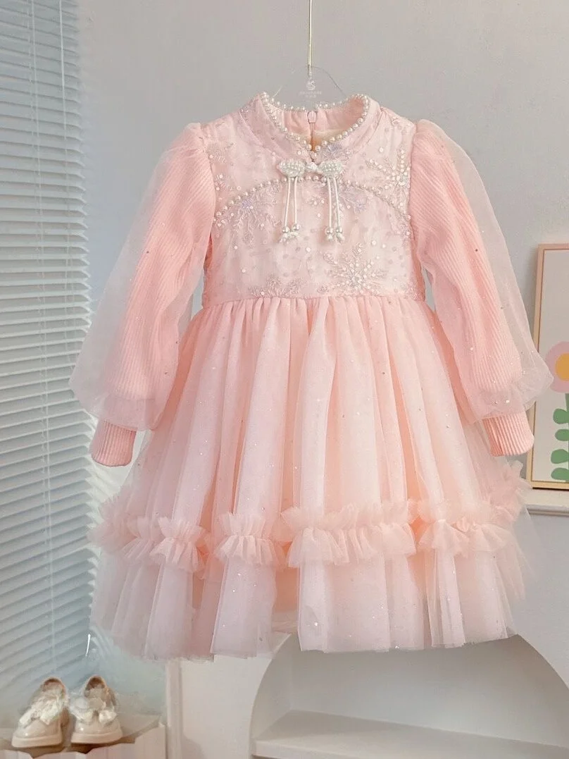 

Spring 2025 New Sle Princ Dr for Girls Baby Girl's Ele Aisa Birthday Cake Dr Fairy T Theme Children's Wear