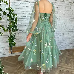 Babyonline Kleider aus Ball Fairy Fairy Geruch geschwollener Spitze Stickerei formelle Tüllfestivalkleid bei Nacht eleganter Tee Länge von Soiré 10 Hauptverkaufskleider - №8