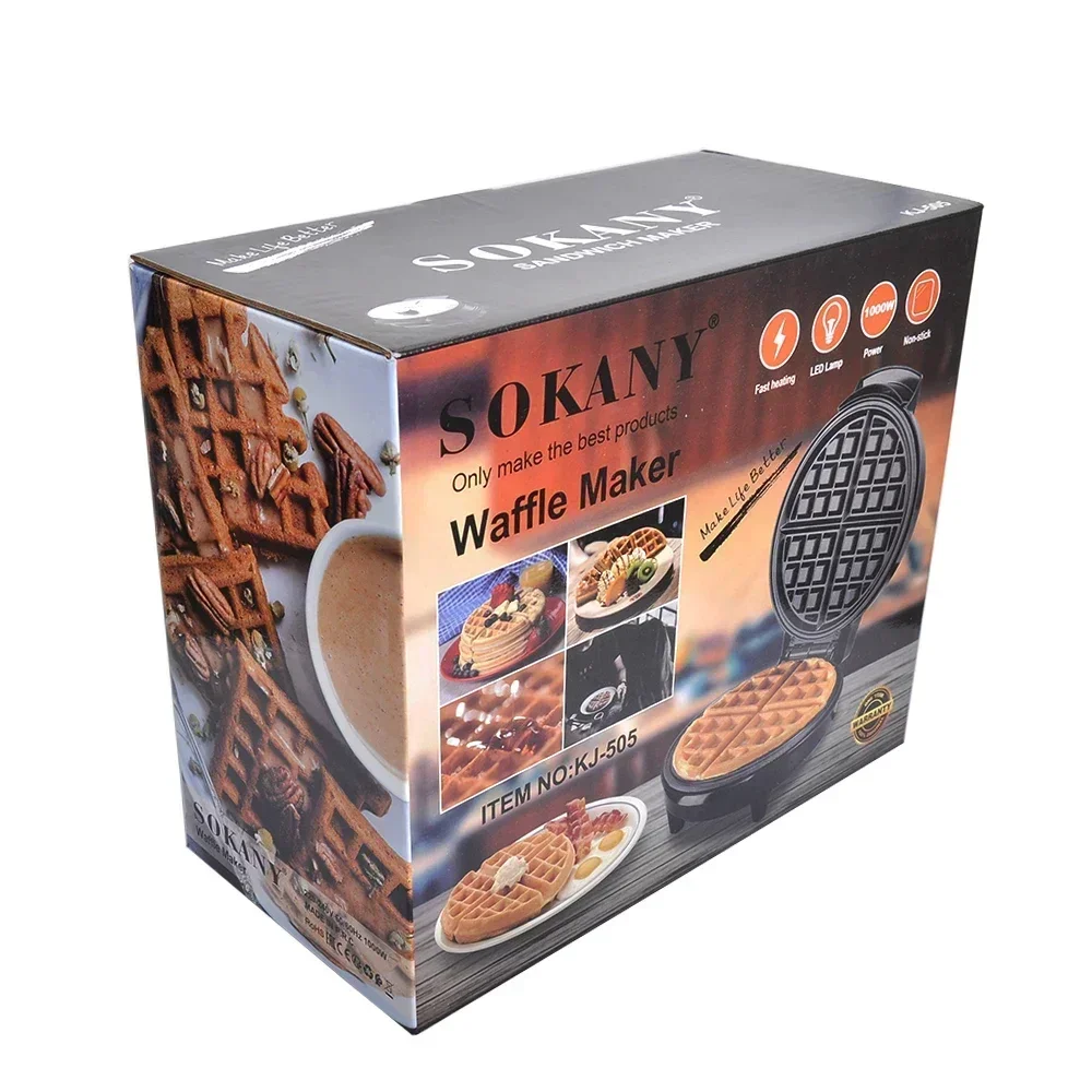 Европейская элитная вафельница с регулируемым контролем температуры, антипригарным подносом и сенсорной ручкой, домашняя кухонная машина для приготовления завтрака