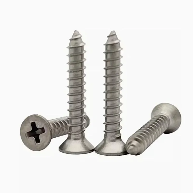 M3 M4 M5 M6 Grade 2 Titanium Countersunk Head Self Tapping Screws Cross Recessed Flat Head