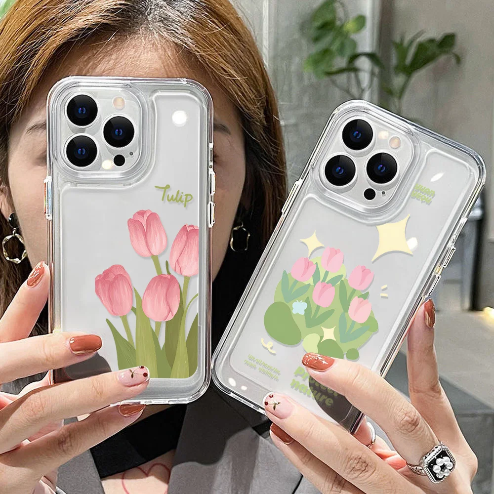 Flowers TPU Clear Case For Samsung S23 Ultra S22 S21 FE S20 FE S10 Plus Cases Samsung Galaxy S22Ultra S 23 Ultra Back Cover Capa