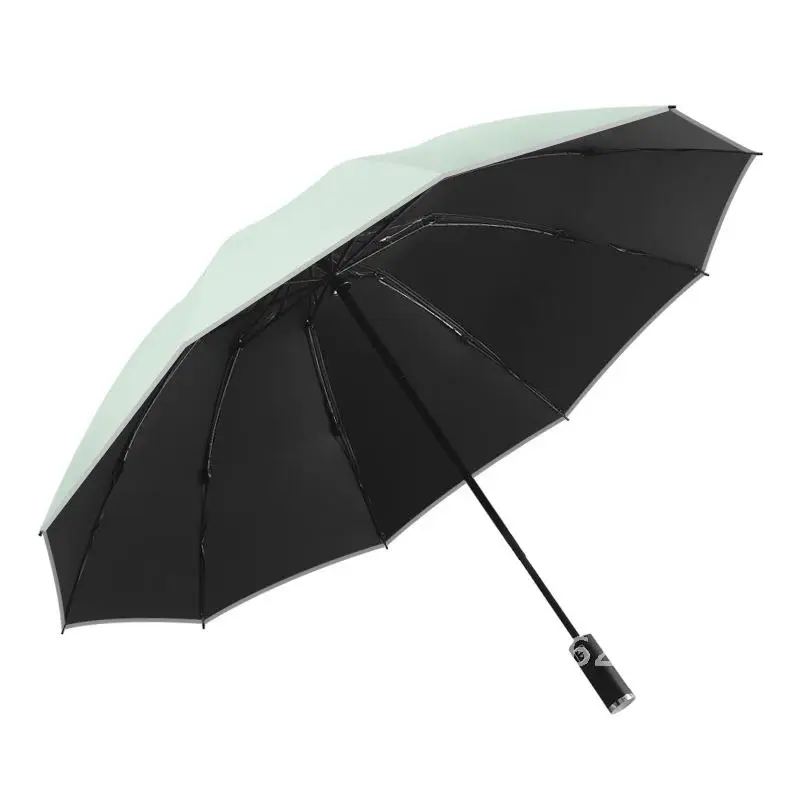 

10 Bone Automatic Reverse Umbrella Wringing Reflective Strip Luminous Umbrella Business Advertising Gift Sunny Umbrella
