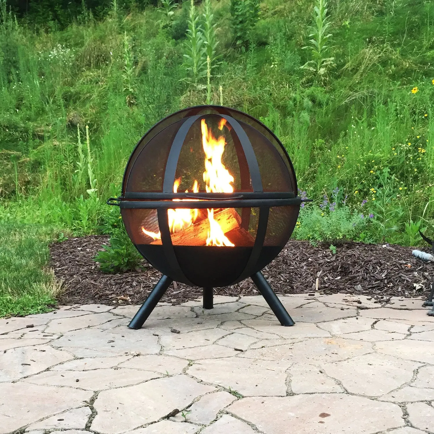

Black Folding 360 Degree Fire Bowl Fire Pit