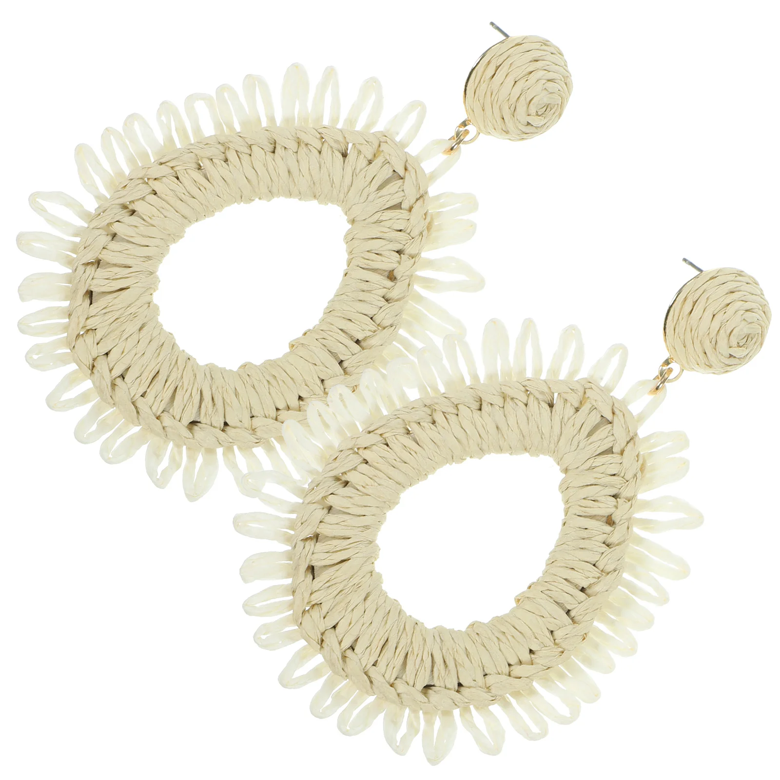 1 Paar Waterdruppel Raffia Oorbellen Vrouwen Bohemian Zomer Lichtgewicht Strand Accessoires Fashion Statement Sieraden