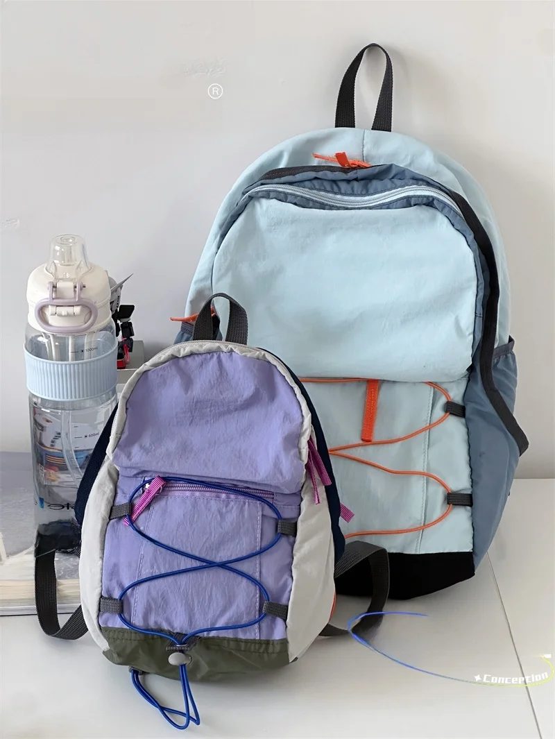 

Outdoor Contrast Color Lightweight Travel Bapa High Aesthetic Value for Junior And High School Students Trendy School Bag
