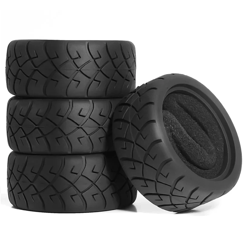 

1:10 On-Road Racing Tires 63-68mm, High Grip Hot Melt Rubber, Abrasion Resistant for HSP Tamiya HPI