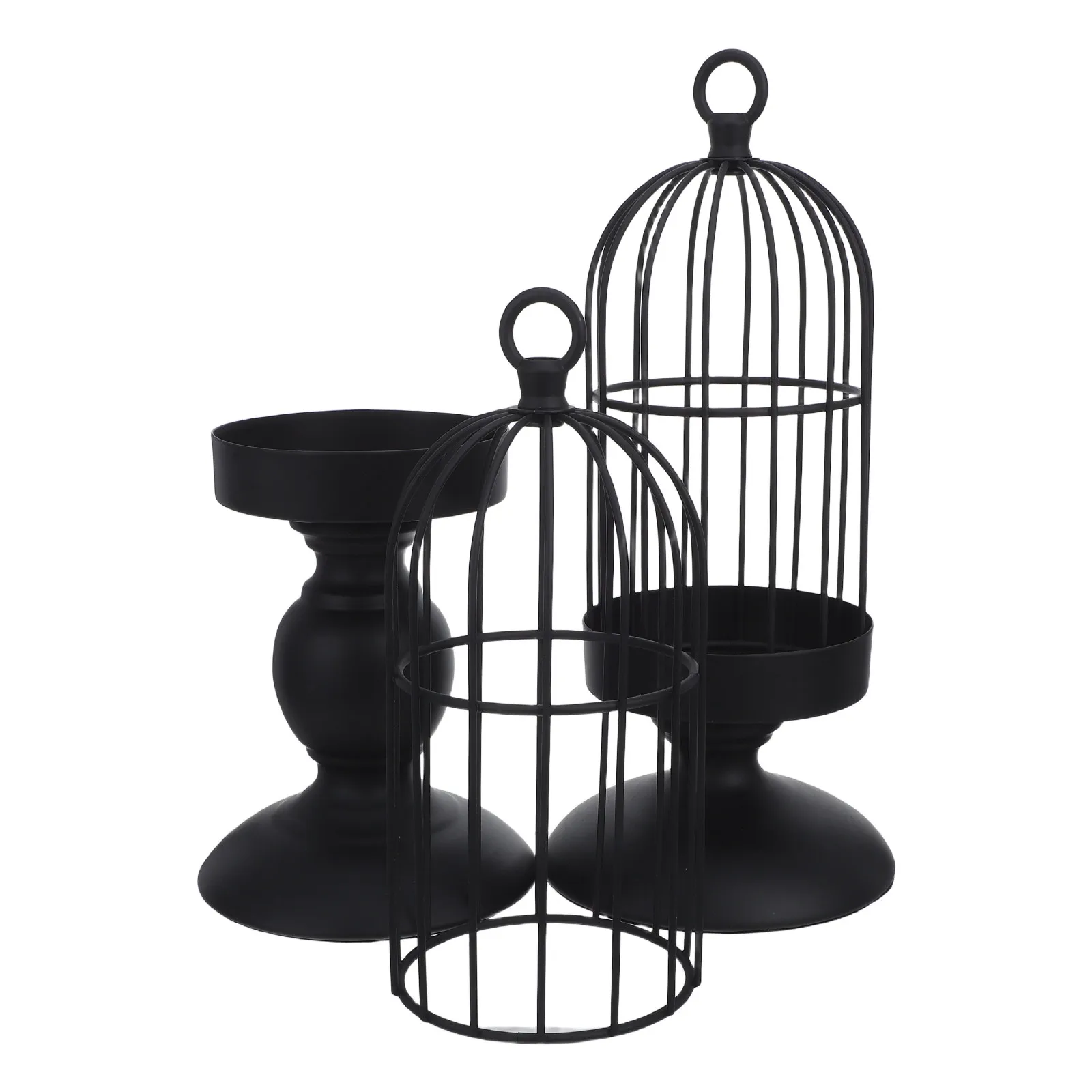 Decorative Vintage Birdcage Holder Metal Rustic Lantern Style for Home Table Centerpiece Indoor Outdoor Ambiance