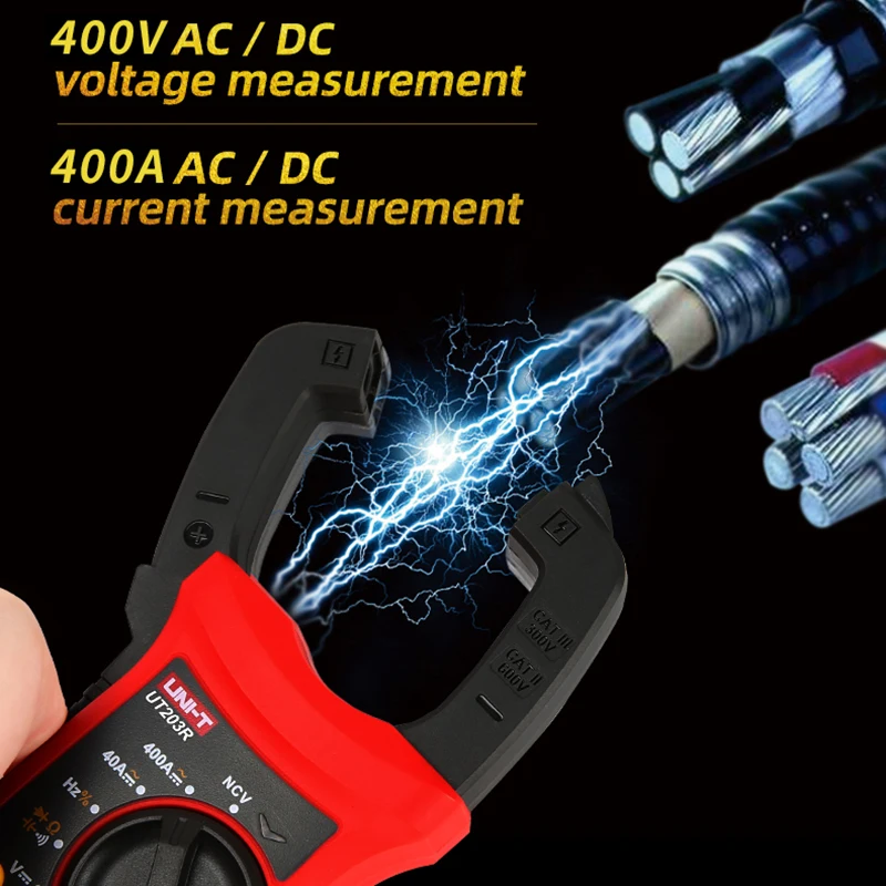 UNI-T Digitale Zangenmessgeräte UT204R UT202F UT203R 400A 600A AC Stromzangenmultimeter Hochpräzise Zange Amperemeter Voltmeter