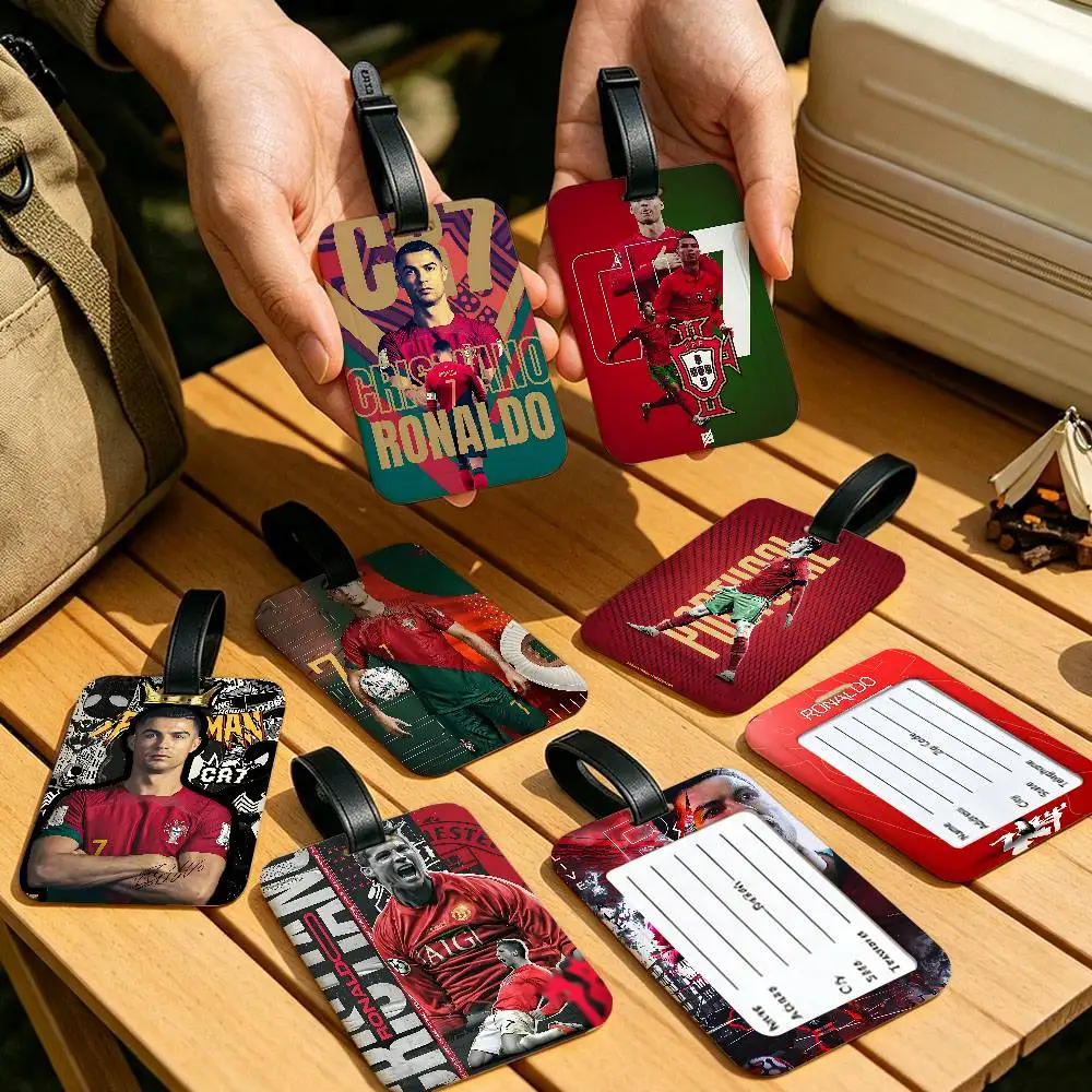 C-Cristiano R-Ronaldo CR7 PVC Anti lost Luggage Identifier Tag Removable Information Card Holder Travel Baggage Tag