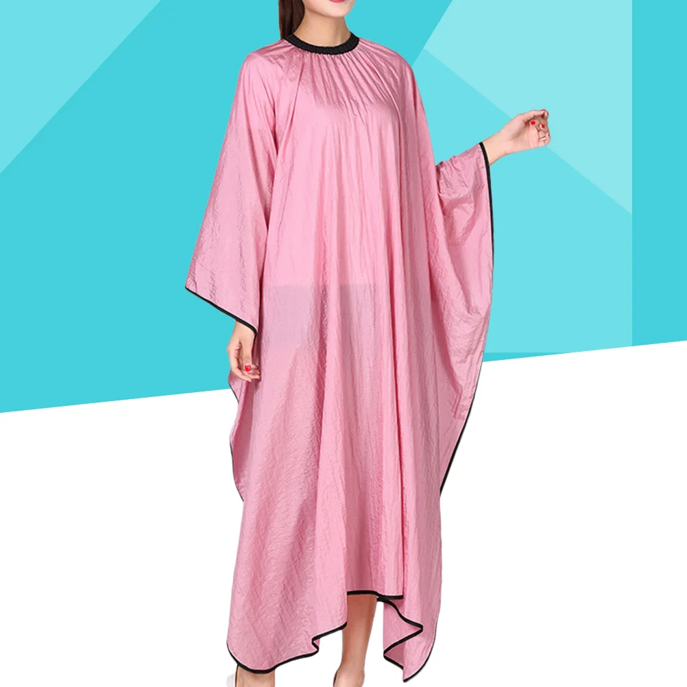 Exquisite Hairdressing Cape Practical Haircut Cape Hair Cutting Cloak Haircut Gown for Men Women (Pink)