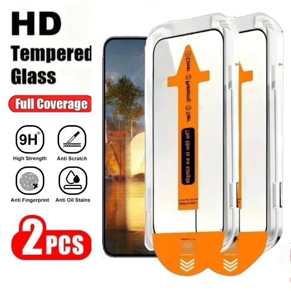 2Pcs HD Clear Screen Protector for Samsung Galaxy S25 Edge S23 S24 Ultra S22 S21 Plus S24 S23 S21 FE Easy Install Tempered Glass