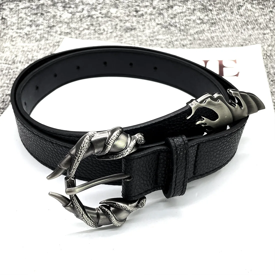 Gotico Y2K Donna Uomo Cinture Luxury Brand Goth Ladies Hip hop Punk Rivetto Scheletro Stampa Cintura Jeans Cintura