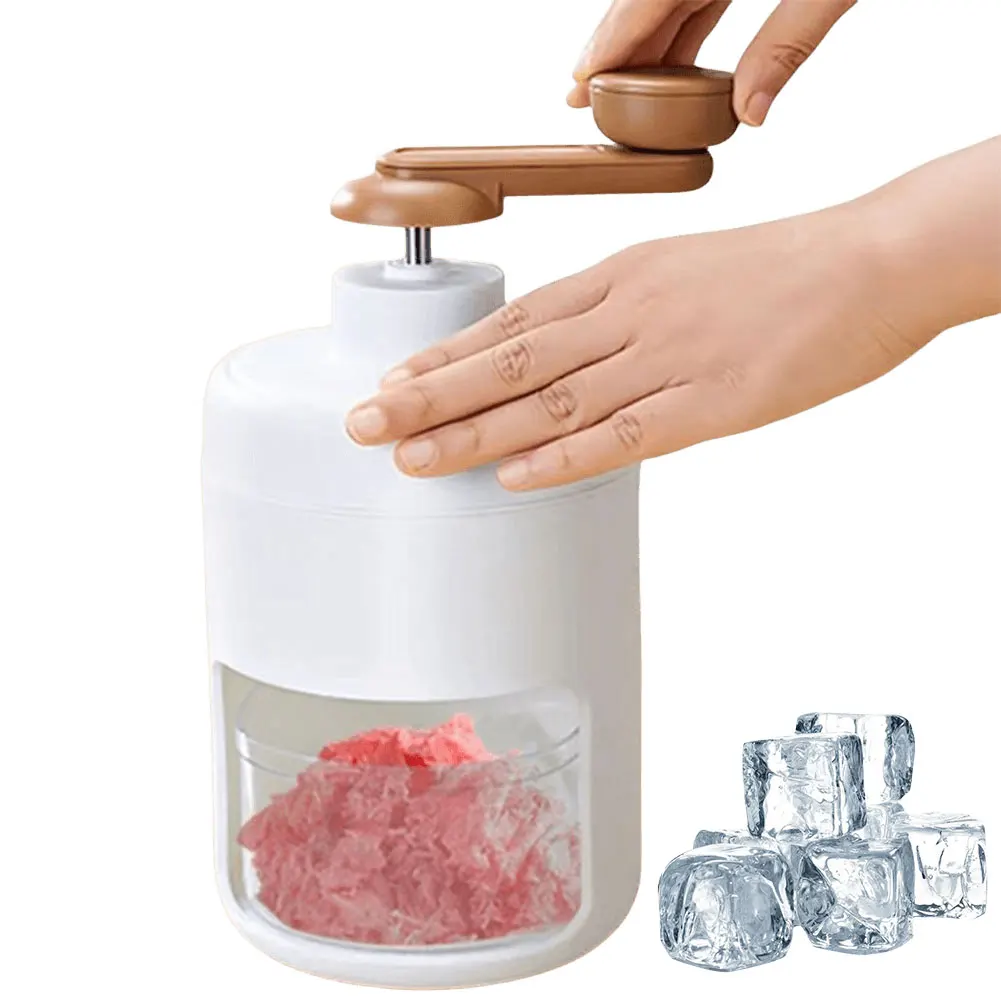 500ML Hand-operated Ice Shaver Multifunction Hand Crank Shaved Ice Maker Snow Cones Maker for Milkshake Smoothie