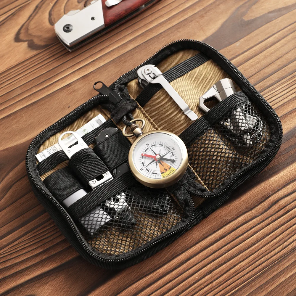 Utility EDC Pocket Organizer for Men, EDC Pocket Organizer, EDC Organizer Pouch with 7 Pockets for Multitools, EDC Gears