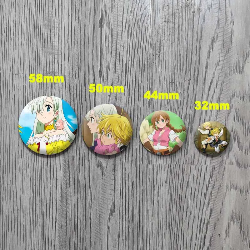 أنيمي شخصية Meliodas إليزابيث مضحك شارات الخطايا السبع المميتة الكرتون بروش حقيبة قميص دبابيس مجوهرات اكسسوارات الهدايا