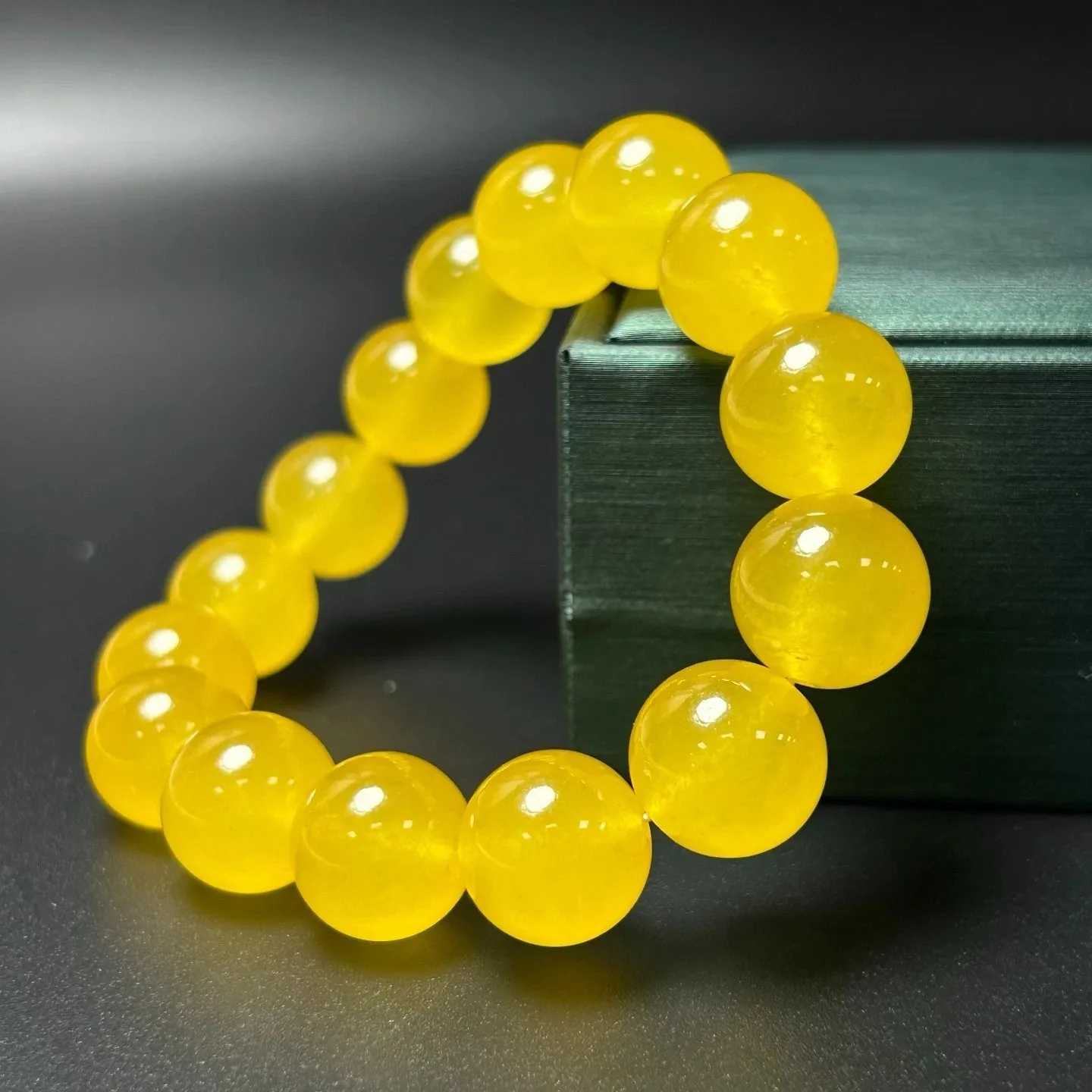 Nature A+++ Ice Yellow 12MM Loose Beads Myanmar Jade Jadeite bracelets Bangle