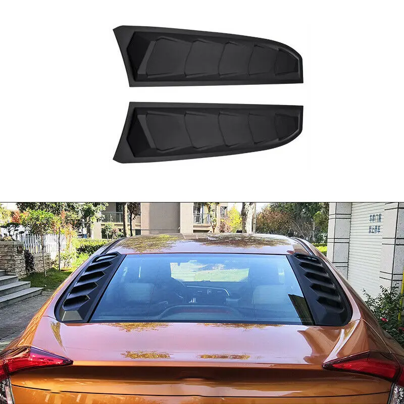 Car Matte Black ABS Window Louvers Shutters Cover for Honda Civic Sedan 2016-2020