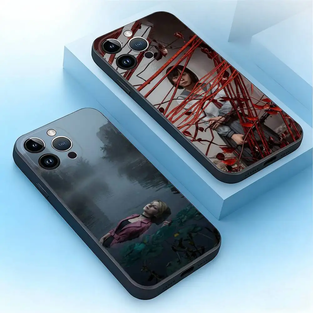 

S-Silent Hill Horror Phone Case For iPhone 17,16,15,14,13,12,11,Air,XR,Pro,Max,Plus,mini,SE Silicone Black Cover