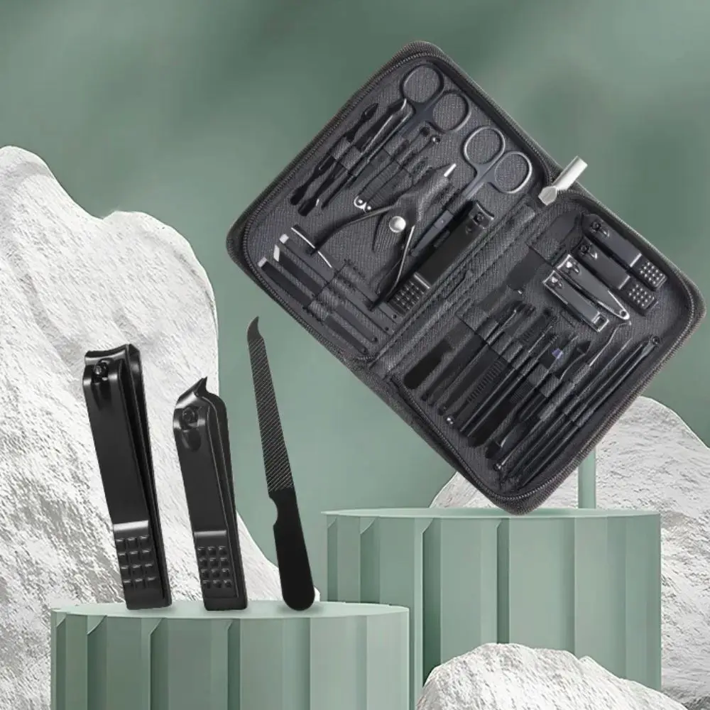 32-teiliges Nagelpflege-Werkzeug, Edelstahl-Maniküre-Set, professionelles, langlebiges Pediküre-Set mit Aufbewahrungskoffer, Nagelknipser-Set für Zuhause