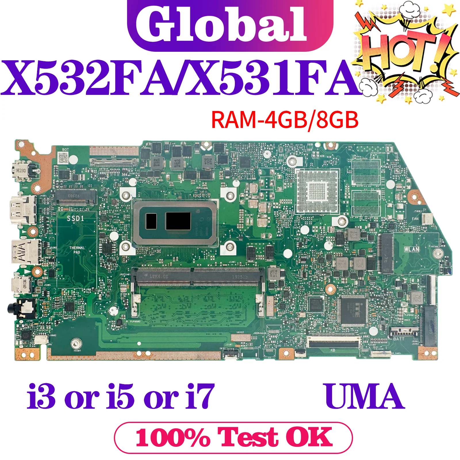 placa mae para laptop para asus mainboard x532fa x531fa x532fl x532flc x532fac x532f s531f k531f v531f s532f k532f v532f 01