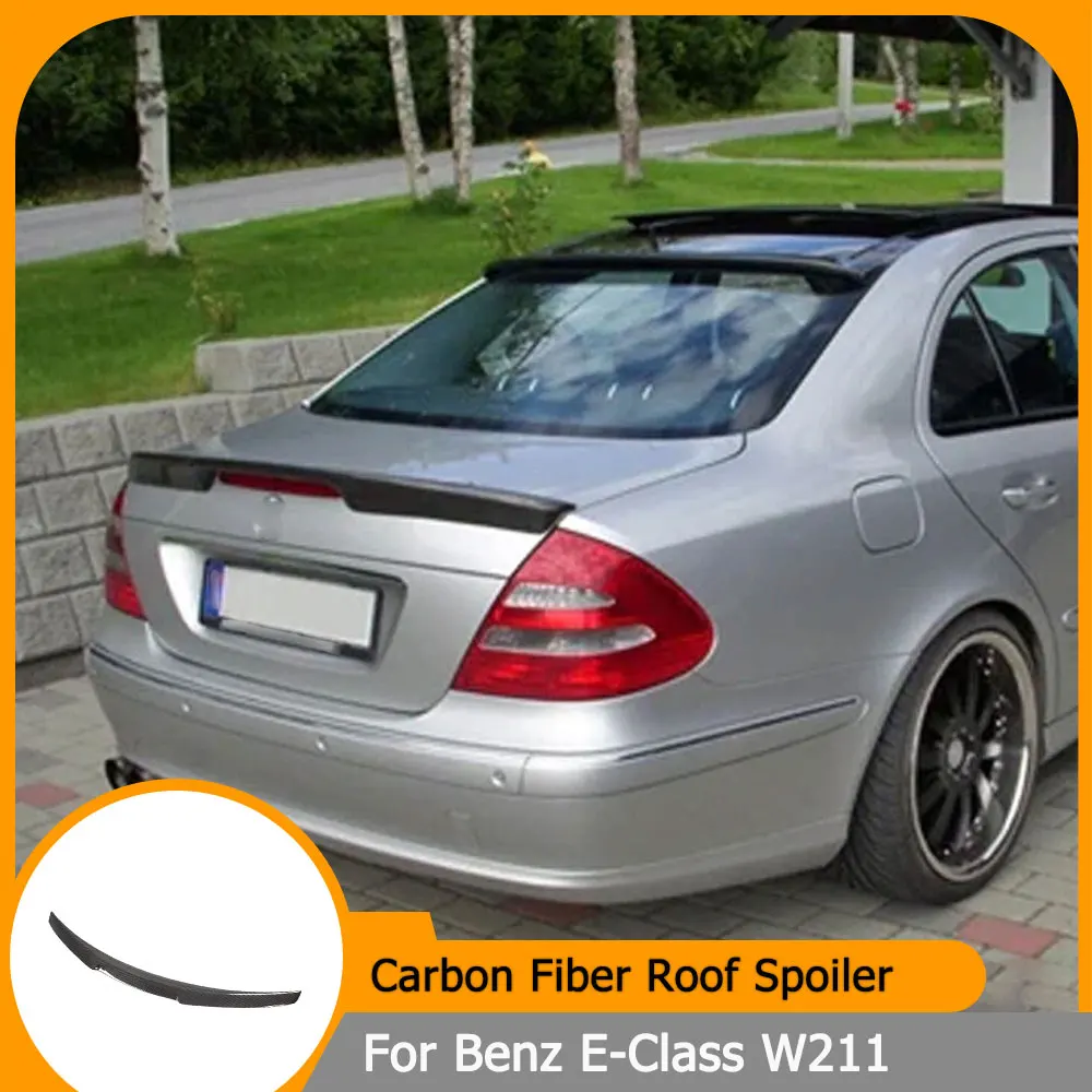 

Спойлер на крышу из углеродного волокна/FRP для Mercedes Benz E-Class W211 E55 E63 AMG 2002-2008, задний спойлер на крышу, отделка оконного крыла