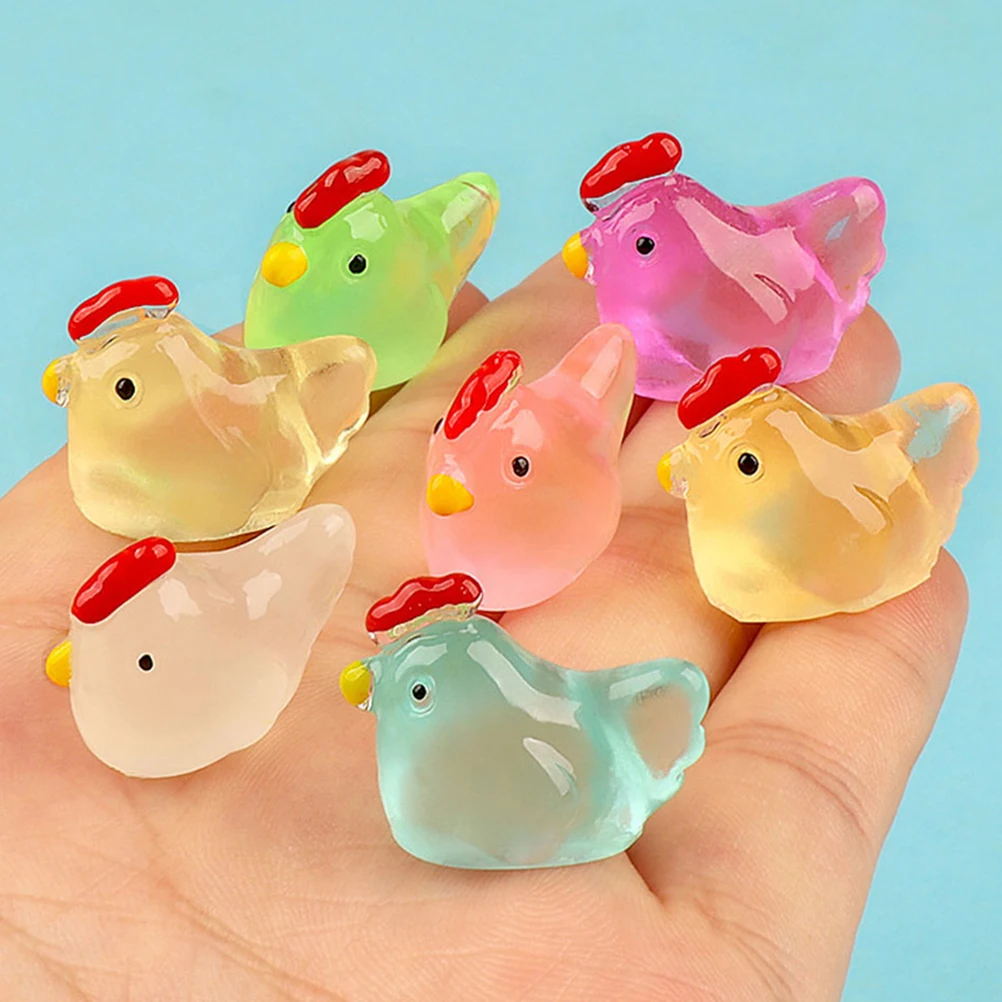 

18pcs Mini Resin Figures Luminous Glow Decor Micro L scape nament Home Accessories Tiny Animals Bulk Toy