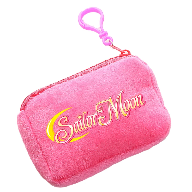 Sailor Moon Plush Coin Purse Anime Cartoon Girl Cosmetic Storage Bag Kawaii Printed Square Wallet Soft Comfortable Handbag Gifts