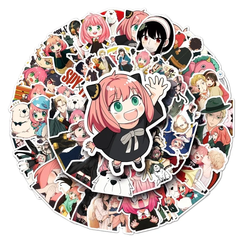 Autocollants de famille espion, 50 pièces, autocollants d'animaux de dessin animé pour Scrapbooking, valise d'ordinateur portable, autocollant étanche, jouet pour enfant