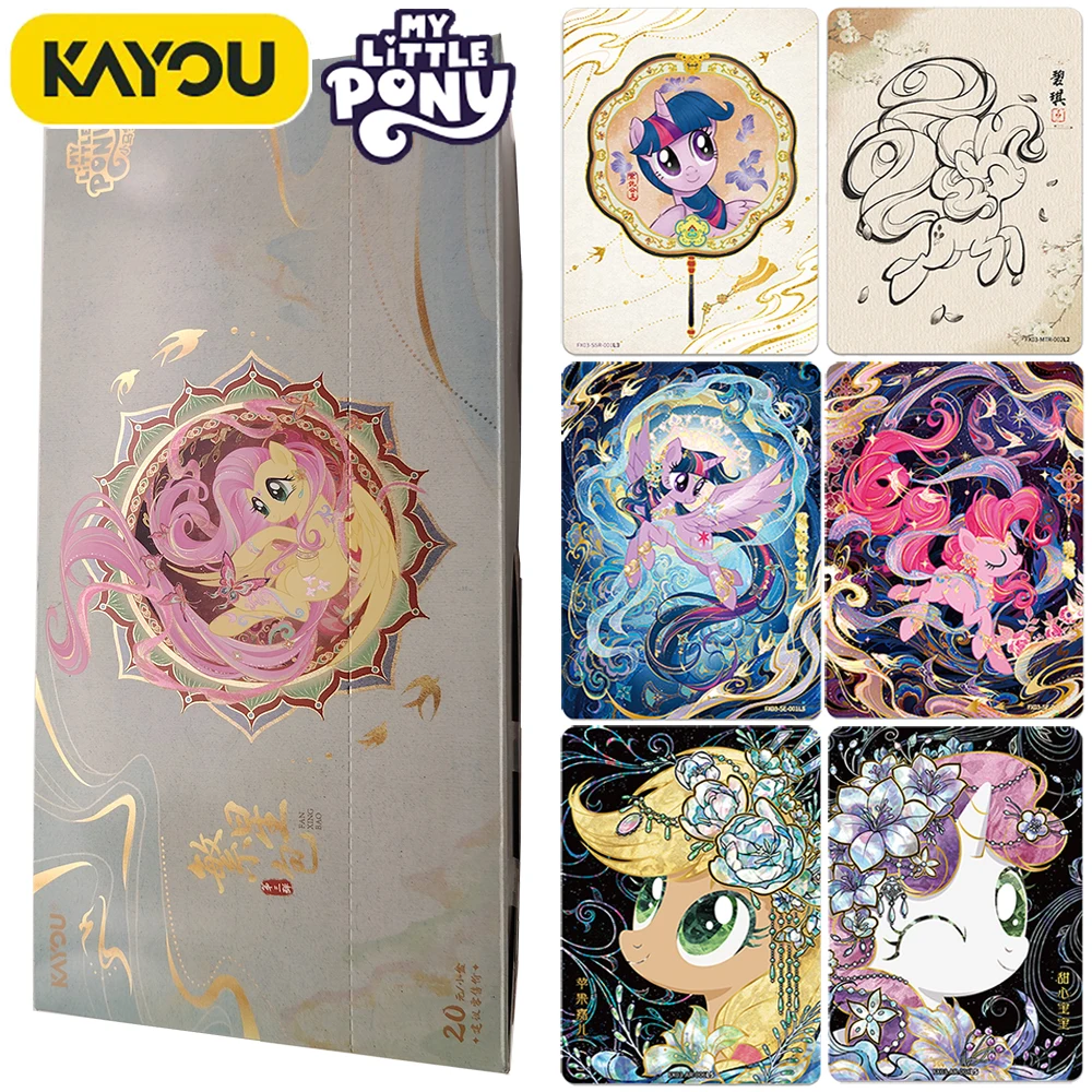 New Kayou Genuine My Little Pony Collection Cards Popular Cute Magic Princess Fluttershy Pinkie Pie Limited Cards Desktop Toys