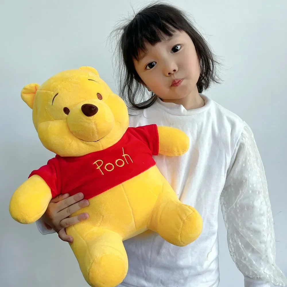 Oso de peluche de Anime winnie the pooh para niño y niña, muñeco de juguete de felpa, adorno de habitación, almohada de sujeción, regalo de cumpleaños y Navidad, 55cm