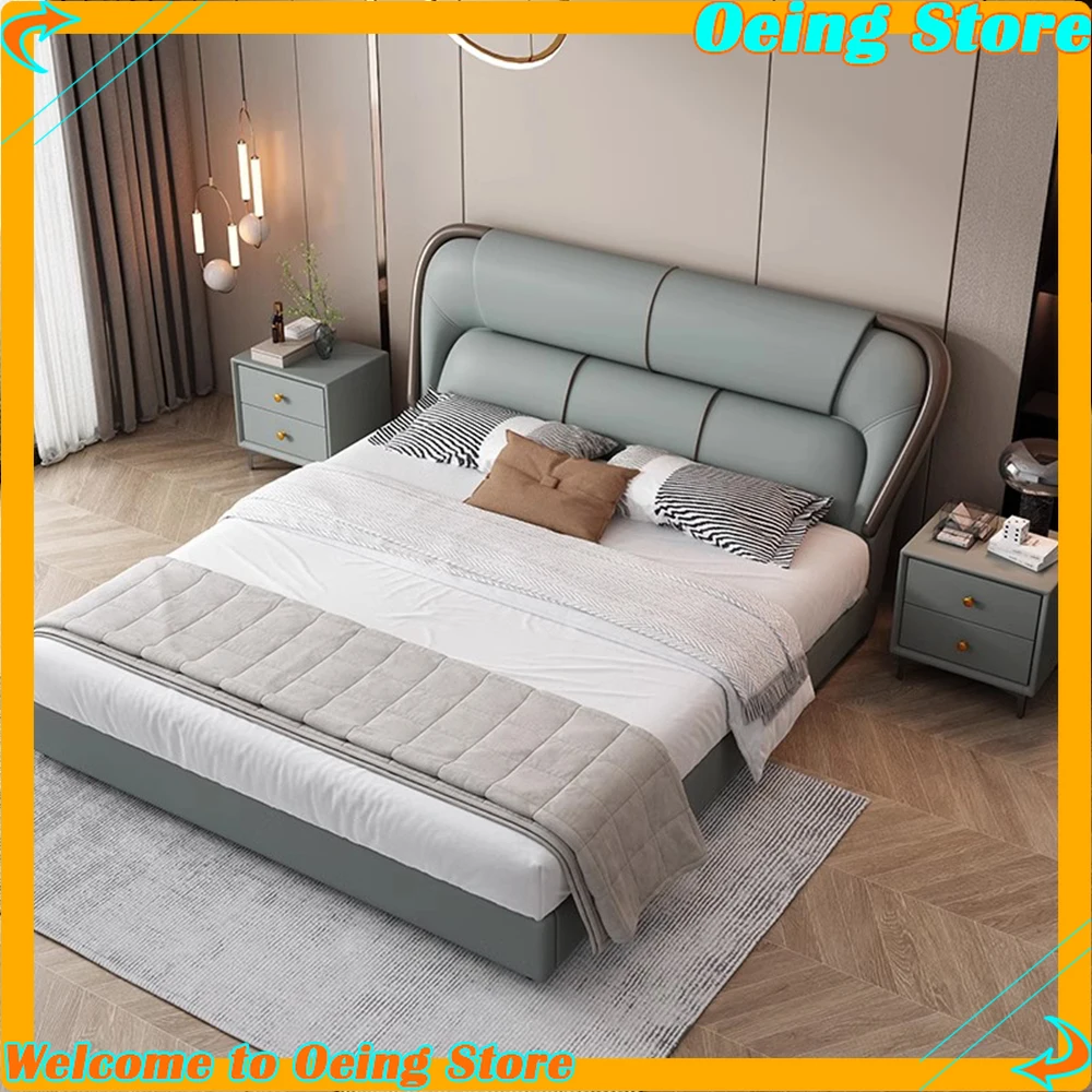 

Unique Nordic King Size Bed Bedroom Upholstery Headboard Modern Bed Lounge 180x200 Sleeping cama matrimonial Home furniture