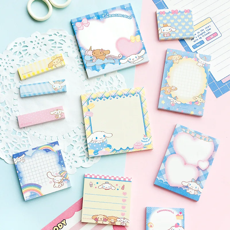 Kawaii Sanrio Convenience Book My Melody Kuromi Hello Kitty Note Book Cute Paste Notepad Anime Cinnmoroll Student Stationery Set