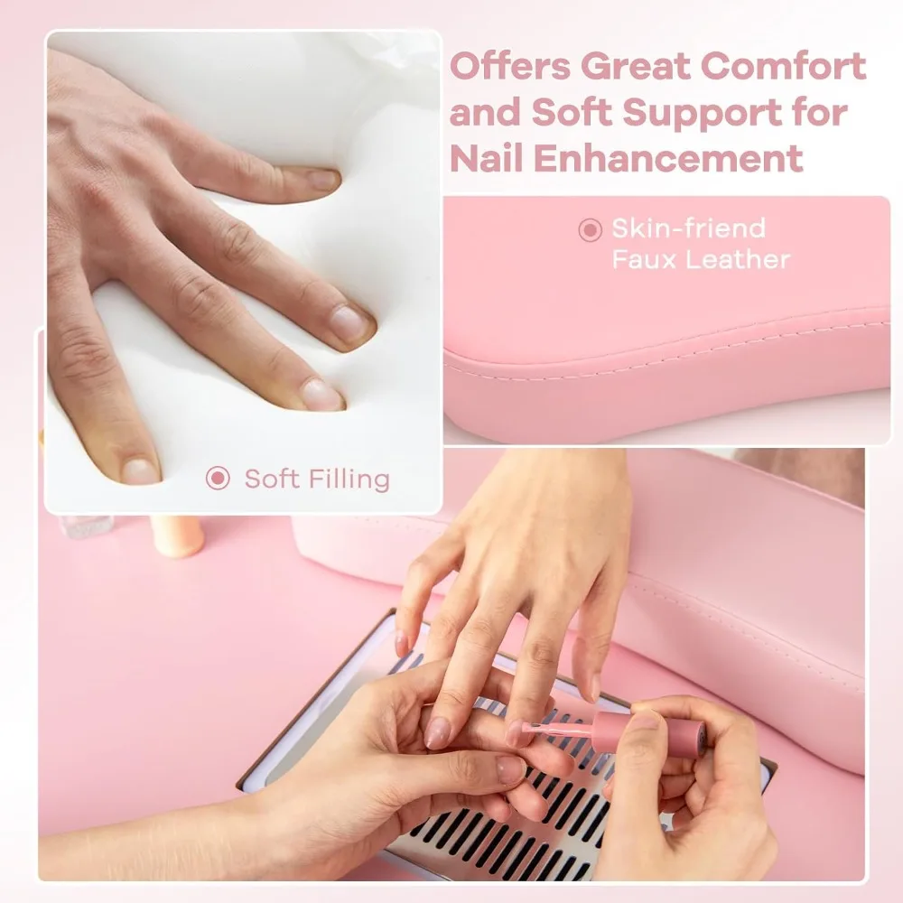 طاولة مانيكير احترافية مع مجمع غبار، 3 أكياس غبار، ووسادة ناعمة، مكتب فني أظافر متنقل مع كومبا عالمي #5