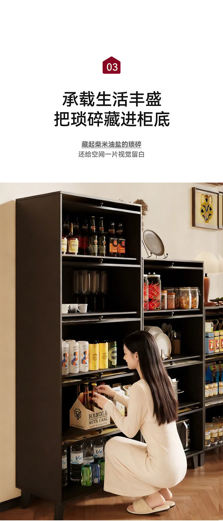 advanced feeling against the wall multi-functional multi-layer printing new Chinese storage side cabinet drawer storage cabinet