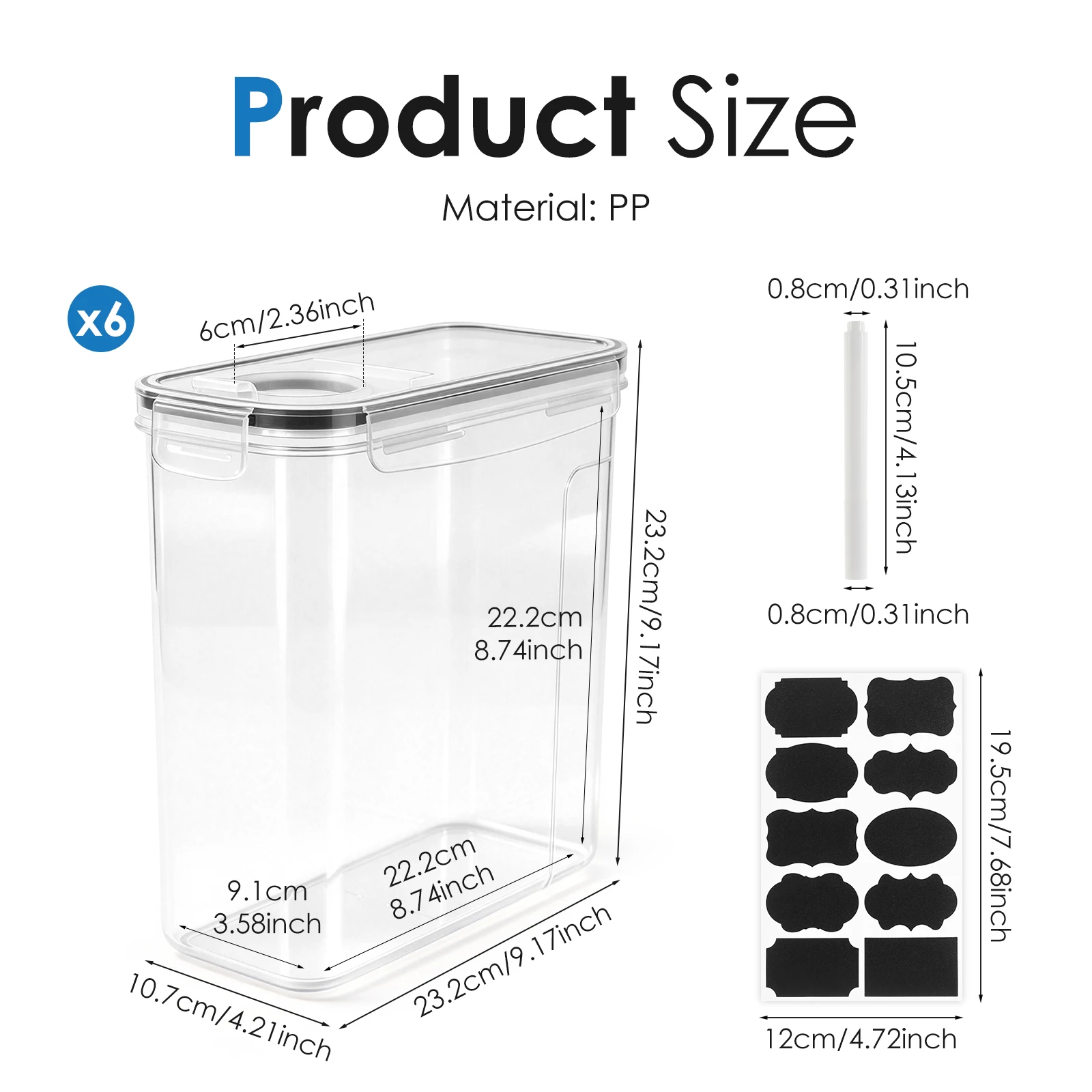 Filament Dry Box 3D Printer Storage Bin 5.5L Moisture Proof Sealed Container Fits 1KG Spool Stackable With Chalk Labels For PETG