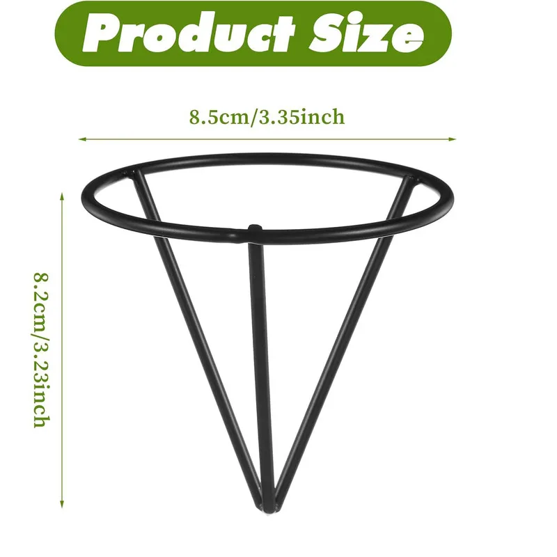 Black Metal Conical Hydroponic Support Stand, Plant Seed Sprouting Holder, Desktop Seed Germination Rack For Home Indoor Decor