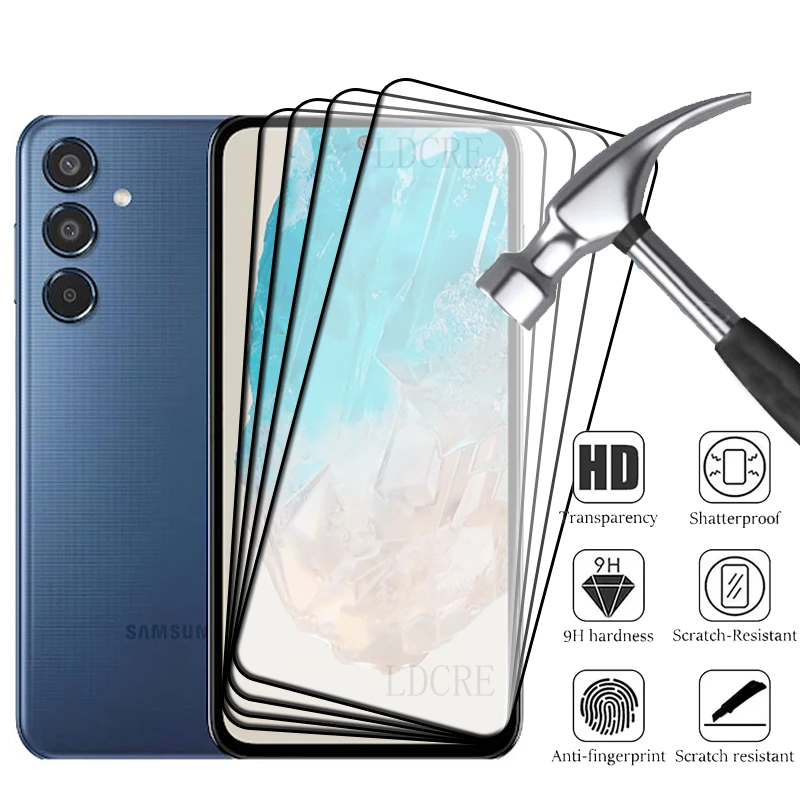 4Pcs For Samsung M35 Glass Samsung Galaxy M35 Tempered Glass Protective Full Cover Glue 9H Screen Protector For Samsung M35 M 35