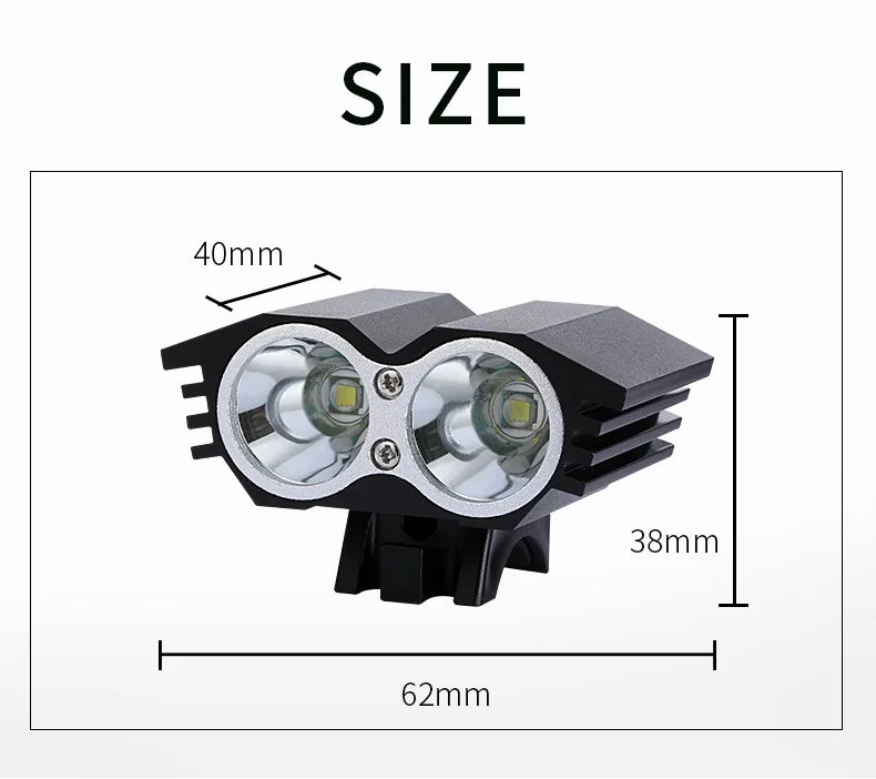 Bicycle Waterproof Headlight Outdoor Solarstorm Bike Light Headlamp 2*CREE LED FlashLights +8.4v 4*18650 Battery Pack + Charger