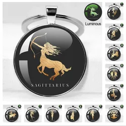 Constellation Pattern Pendant 12 Constellation Keychain Key Holder Leo Virgo Libra Scorpio Sagittarius Capricorn Aquarius Pisces