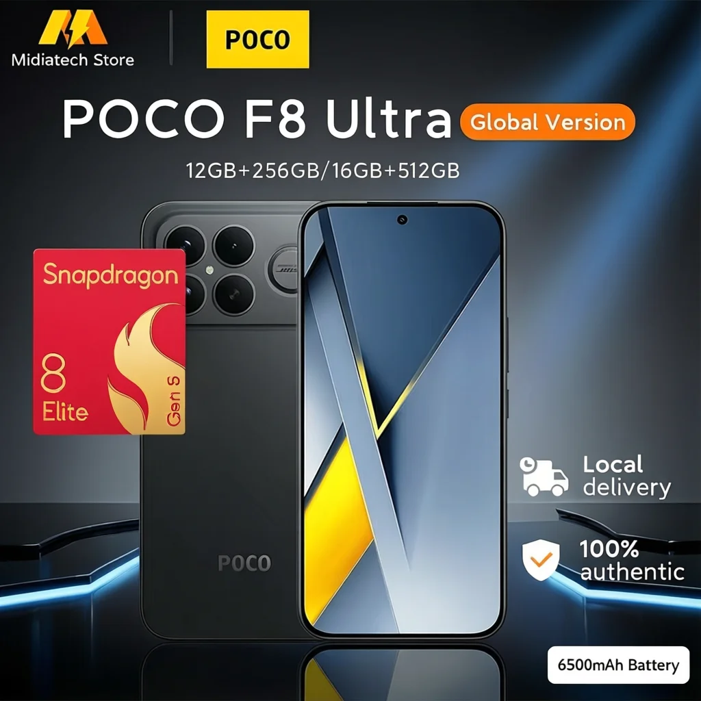 POCO F8 Ultra 5G, teléfono inteligente con NFC, procesador Snapdragon 8 Elite Gen 5, batería de 6500 mAh, pantalla AMOLED de 6,9 pulgadas y