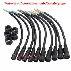 1pair Waterproof 2 3 4 Pin Cable Wire Plug for LED Strips Male and Female Jack40cm Lengh Connector Small Size Head