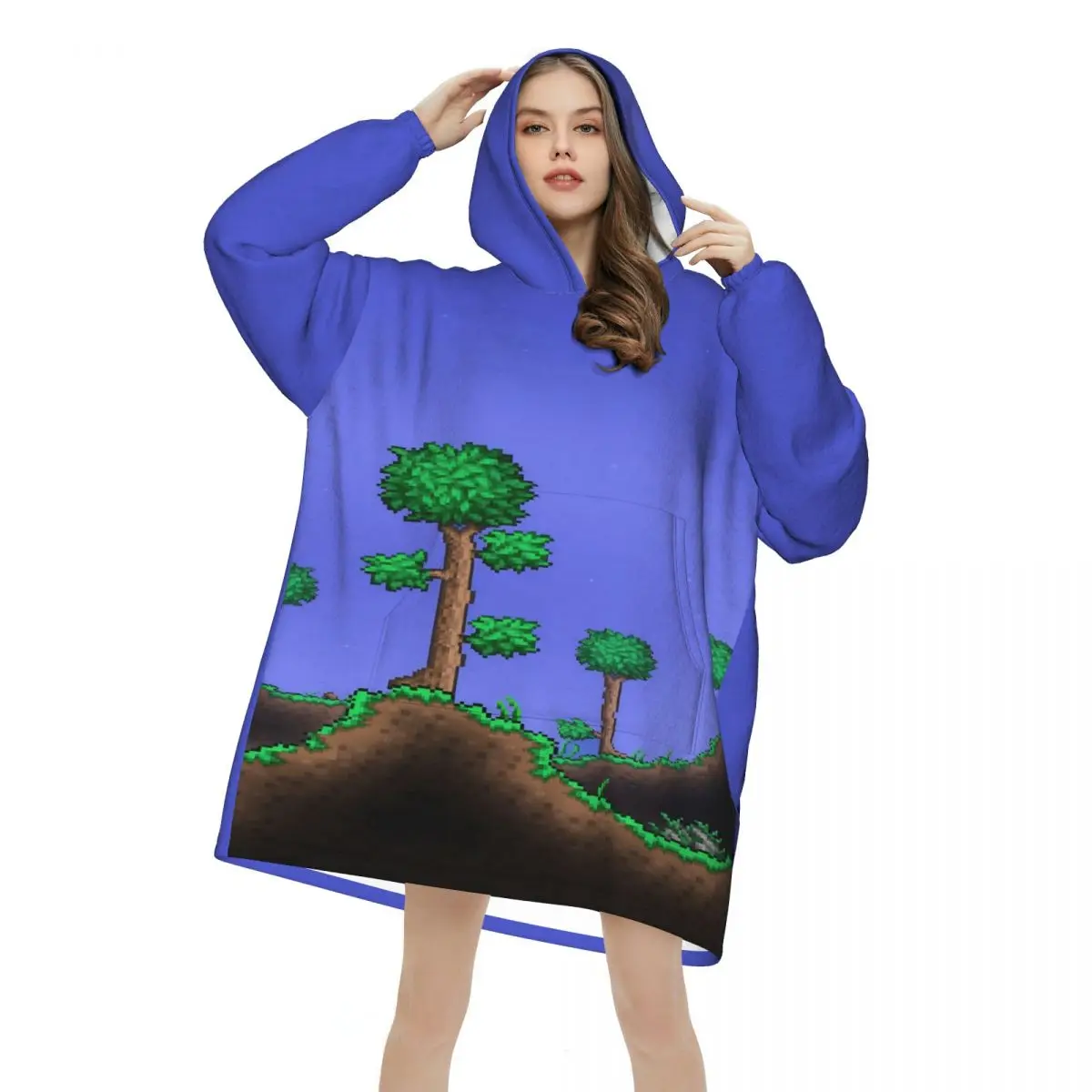Oversized Terrarias Wearable Blanket Gifts for Women Men Ultrasoft Plush Warm Sweatshirt Blankets With Pocket