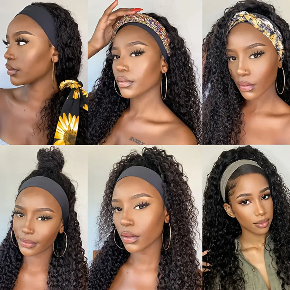 250% الكثافة عقال الباروكات شعر الإنسان للنساء موجة المياه العميقة اللون الطبيعي موجة عميقة غلويليس باروكة من شعر طبيعي شعر الإنسان